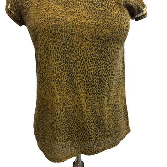 Free People We The Free Size Small Clare Animal Printed Leopard Cheetah T-Shirt - Picture 5 of 14